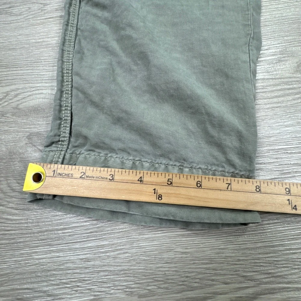 Zara Womens Pants Linen Cotton Blend Jogger Sage Green Medium Elastic Drawstring